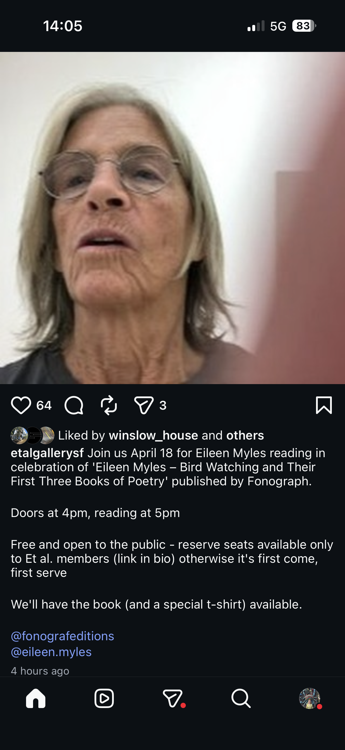 Eileen Myles reading