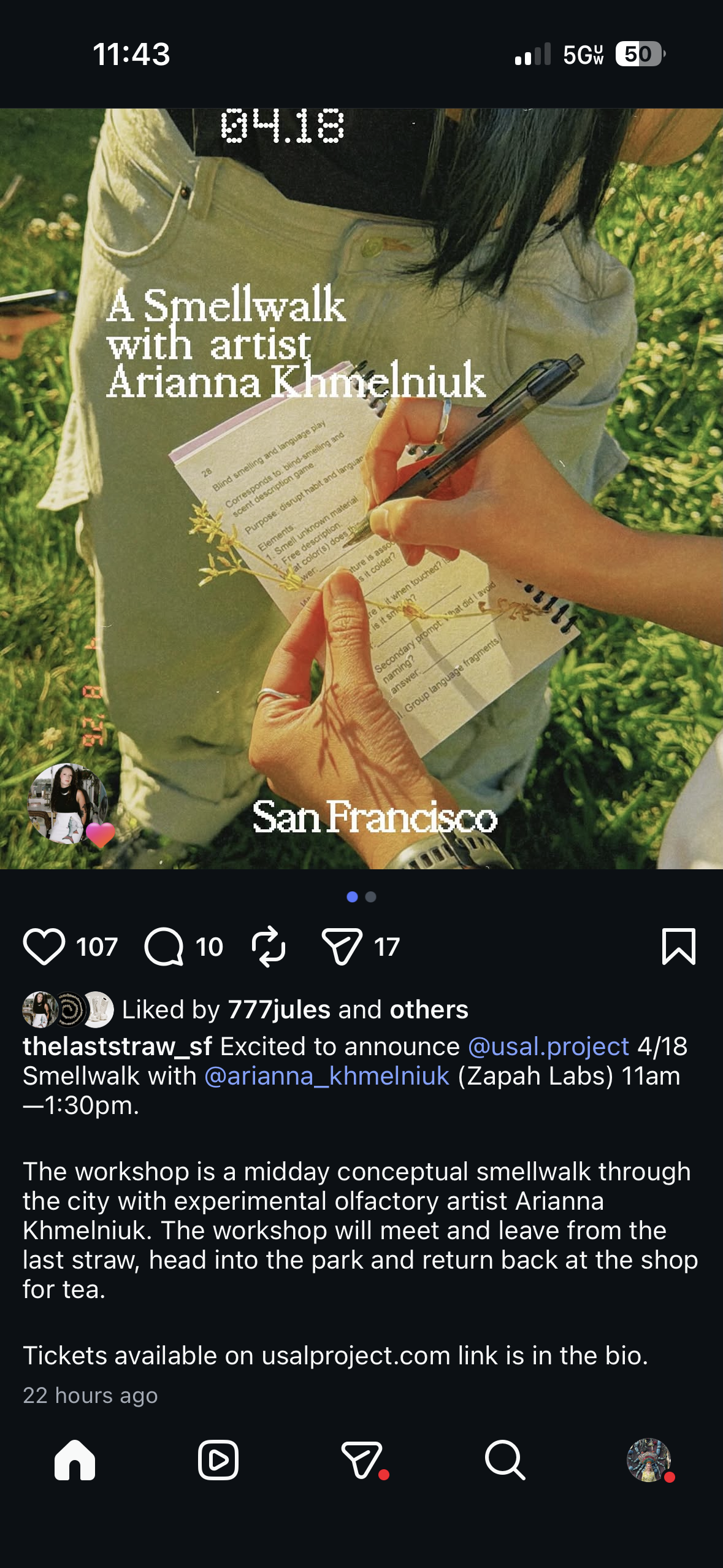 A Smellwalk with artist Arianna Khmelniuk