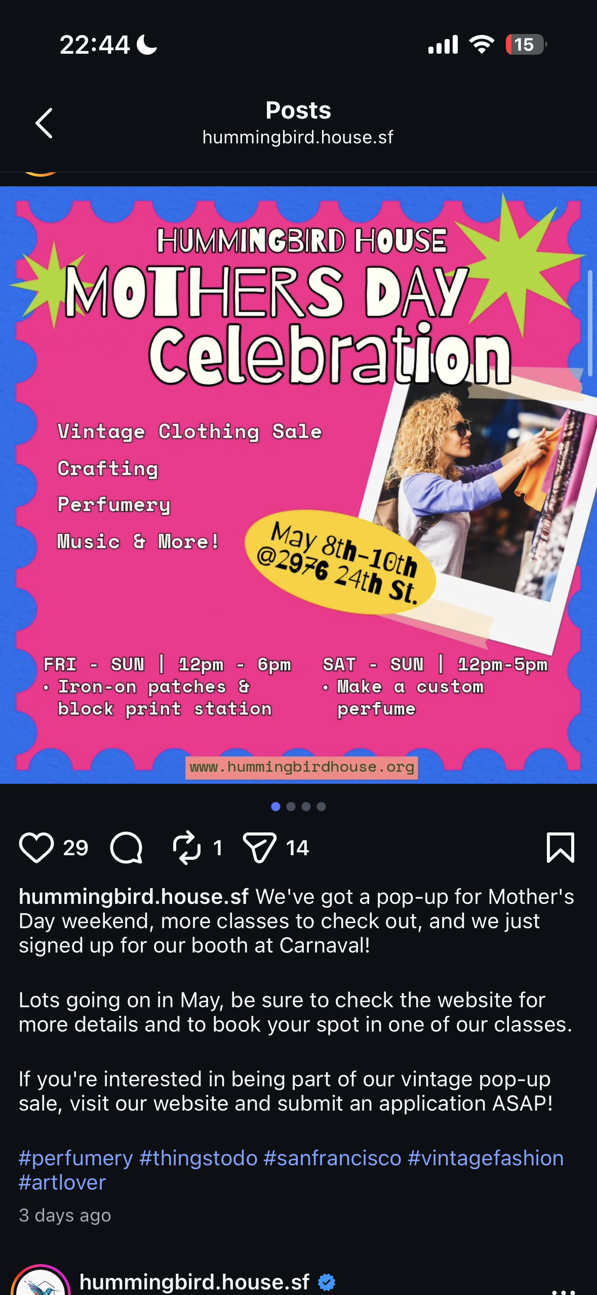 Hummingbird House Mothers Day Celebration