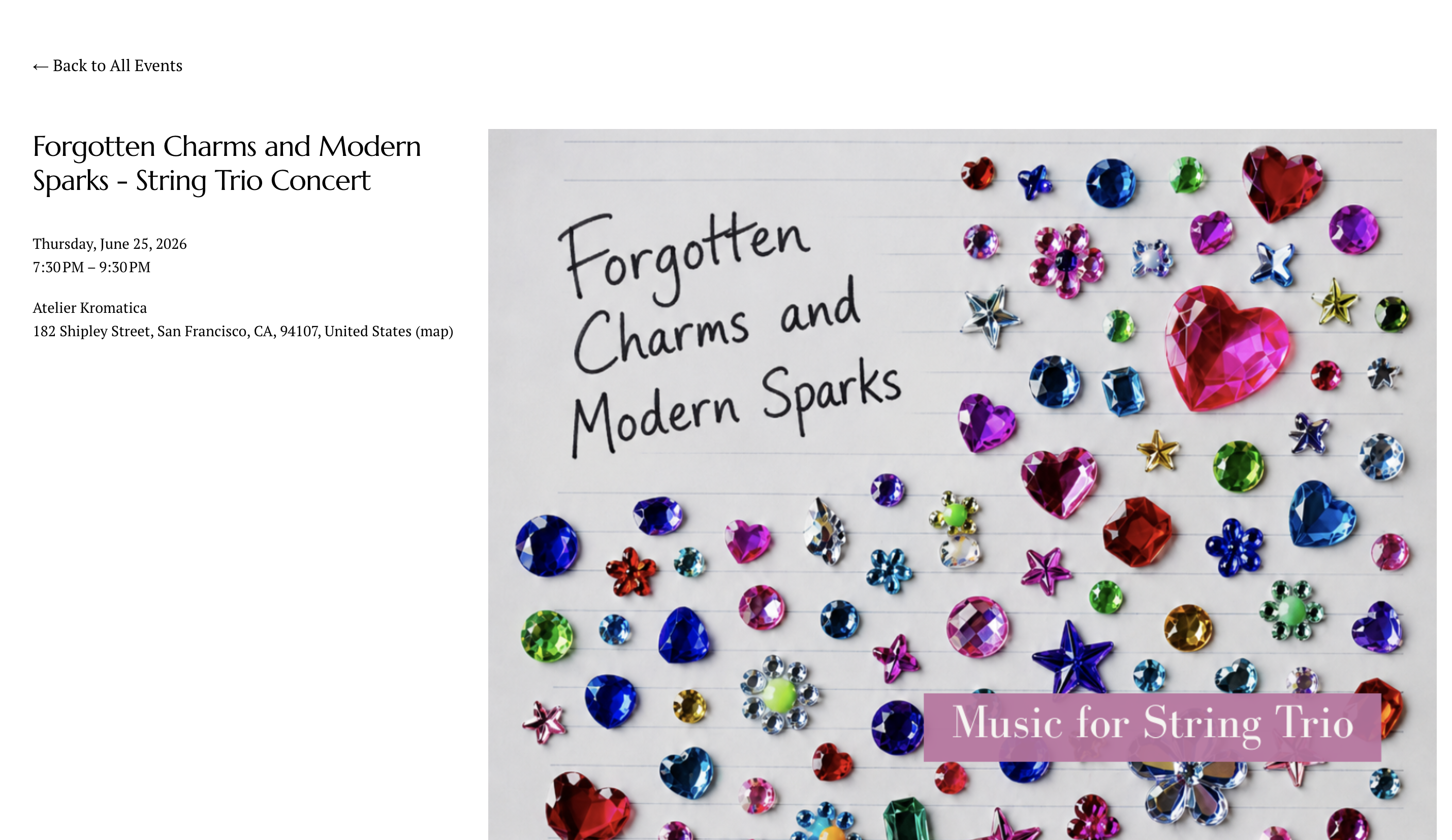 Forgotten Charms and Modern Sparks - String Trio Concert